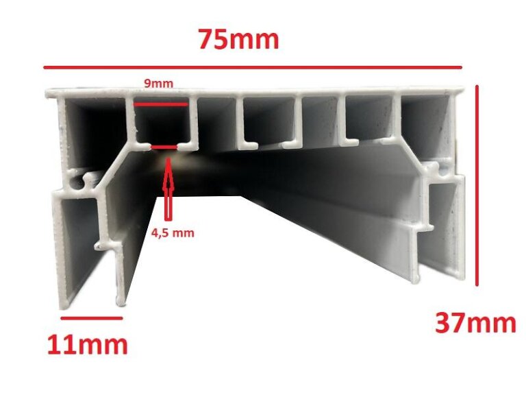 Profil aluminiowy karniszowy biały 75 mm (3)